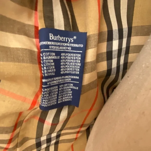 Burberrys LondonVintage Classic Trench Coat Nova Check Lining Size 12 Long